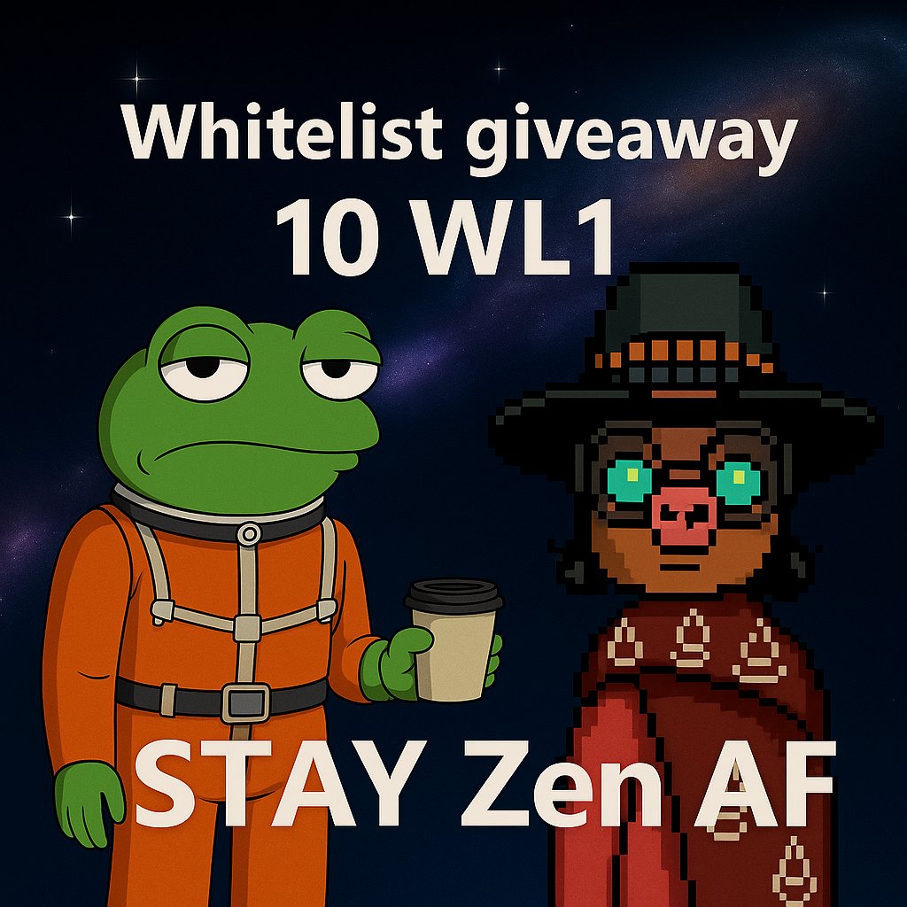 ZenFrogs WL GIVEAWAY👀🐸  

I am in collaboration with <a href="/zen_frogs/">ZenFrogs</a>, giving away 10 WL1 
for the upcoming mint from <a href="/zen_frogs/">ZenFrogs</a>👀🐸🌊

How to join:👇
1. Follow- <a href="/MaxOutSui/">MaxOut.Sui🦭</a>
&amp; <a href="/zen_frogs/">ZenFrogs</a>
2. Like and retweet this post   
3. Reply Your Sui Wallet Address 

The winner will be announced