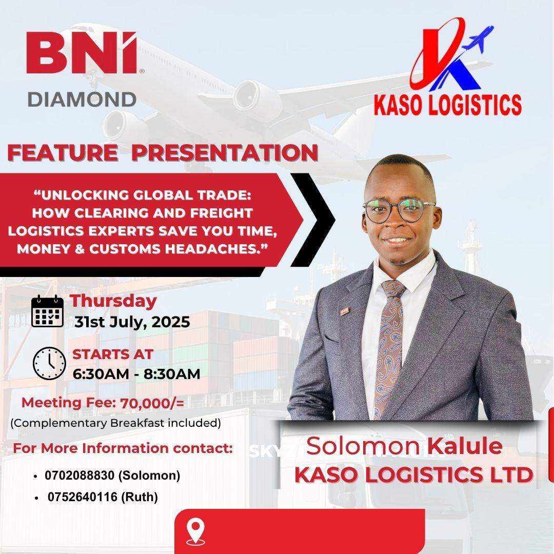 Ian Rumanyika (@irumanyika) on Twitter photo Join us this Thursday!
The CEO of <a href="/kaso_logistics/">Kaso Logistics</a> is sharing insider tips on how clearing and freight logistics experts can save you time, money, and customs headaches.
Don't miss out on unlocking the secrets to seamless global trade! Check the flier below for details. See Join us this Thursday!
The CEO of <a href="/kaso_logistics/">Kaso Logistics</a> is sharing insider tips on how clearing and freight logistics experts can save you time, money, and customs headaches.
Don't miss out on unlocking the secrets to seamless global trade! Check the flier below for details. See