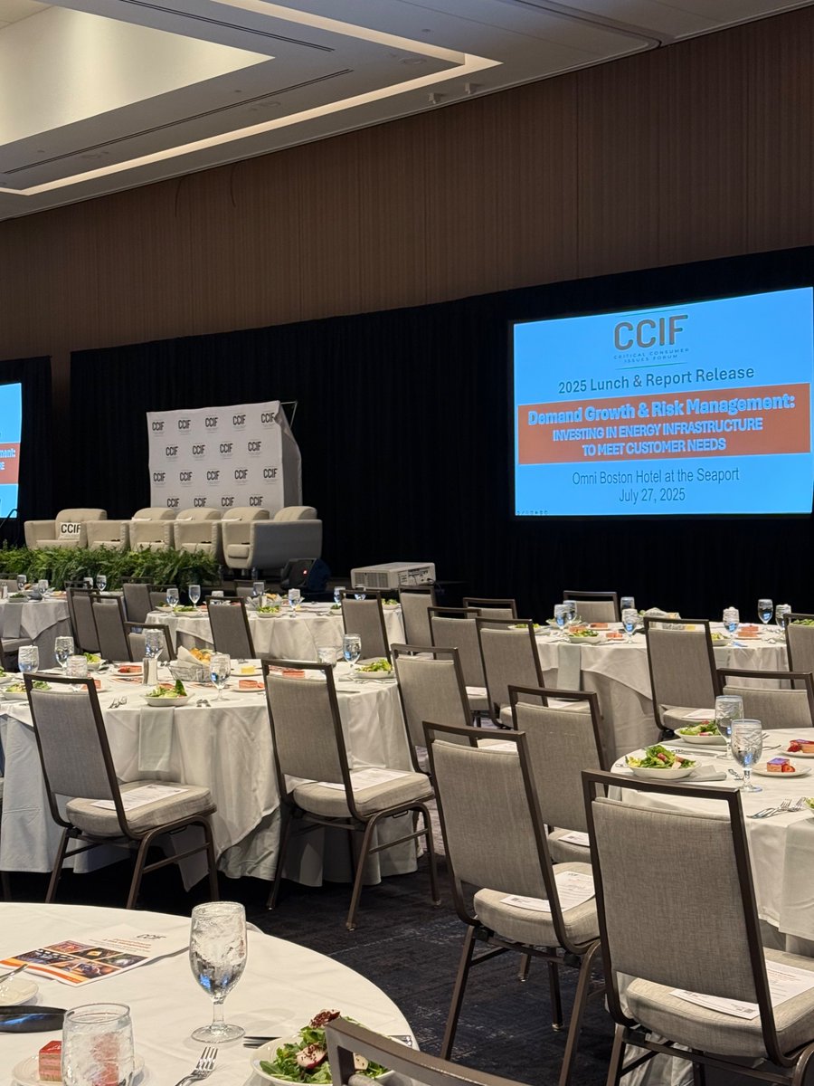 NARUC's tweet image. It’s lunch time! The CCIF Lunch and Report release just got started in the meeting room Ensemble D.