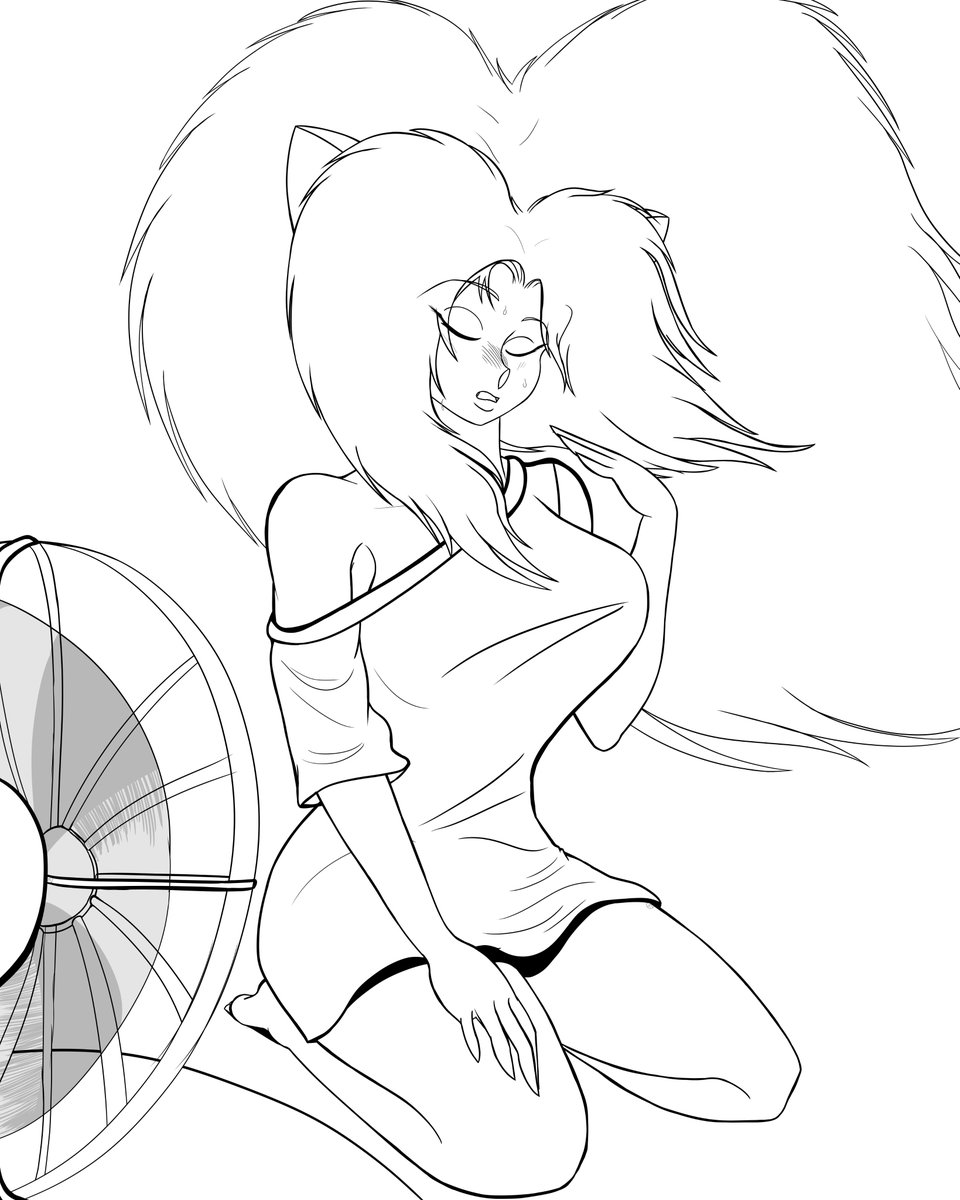 DeKreteOne's tweet image. And, for a more general audience, I have a sketch I did quite a while ago now. Feels fitting now, in the heat of summer. :)