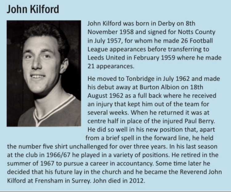 Tricky one this, only 1 person got it. The mystery player was John Kilford who moved to non league football after his time at Leeds before becoming an accountant, then a vicar. His date of birth was 1938 not 1958 as stated here…