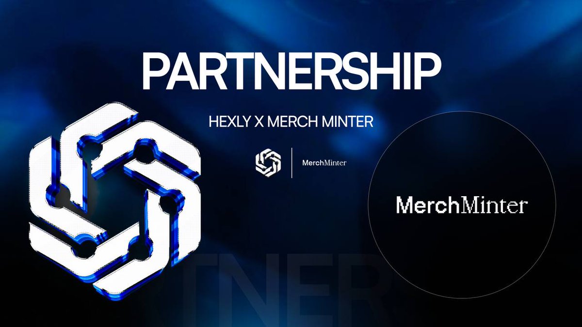 UseHexly's tweet image. We’re excited to announce our partnership with MerchMinter, a crypto-native merch platform built for Web3 projects.
With MerchMinter, the entire process is seamless. You simply upload your design or have their team create it, select your preferred items, set your royalty…