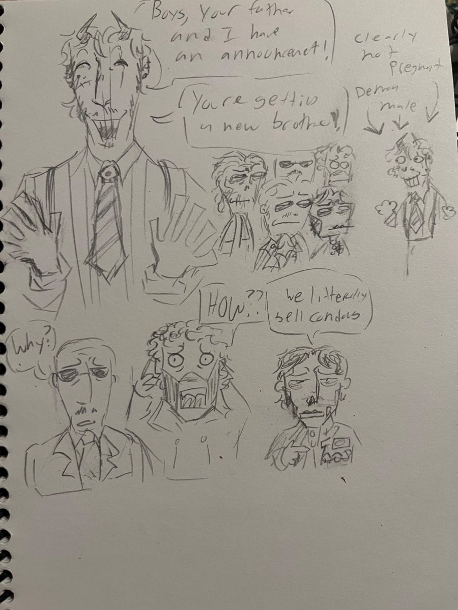 plushgardens's tweet image. I was too lazy to finish the rest so you only get comments from Perpetua, Secondo, and Terzo..
(ALT for typed text if its hard to read)
#ghostfanart #yumeship #mpreg