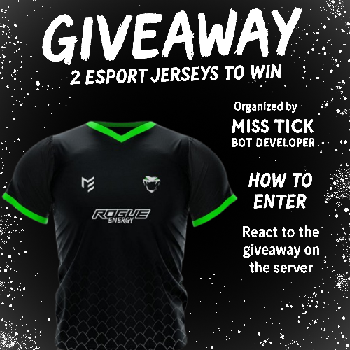 Deux maillots e-sport de la VENUM à gagner ! Pour participer, rien de plus simple ! Il suffit de vous rendre sur le discord de la team et d'ajouter une réaction au message du giveaway !

Lien du discord : discord.gg/yNY4Uxqt5X
