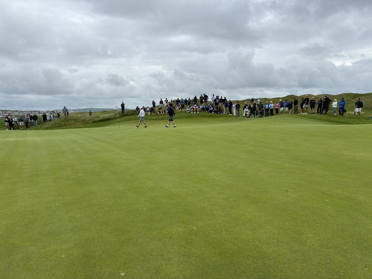 ClareFM's tweet image. They’re all square heading for the 18th hole in the final of the South of Ireland at @LahinchGolfClub