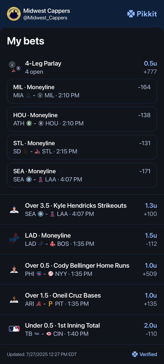 Midwest_Cappers's tweet image. MLB⚾️

Solid day yesterday lets run it back!