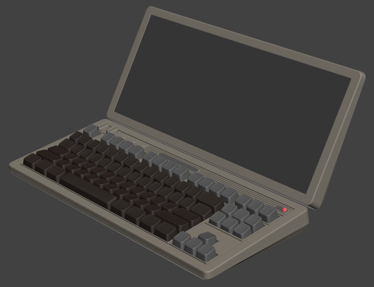 DesecratedDeck's tweet image. I like Sub-D modeling! 
Retro style keyboard with retro-vibes screen! WIP!

#3dmodeling #noblender #subd #highpoly #gamedev #gameart #ShowcaseSunday