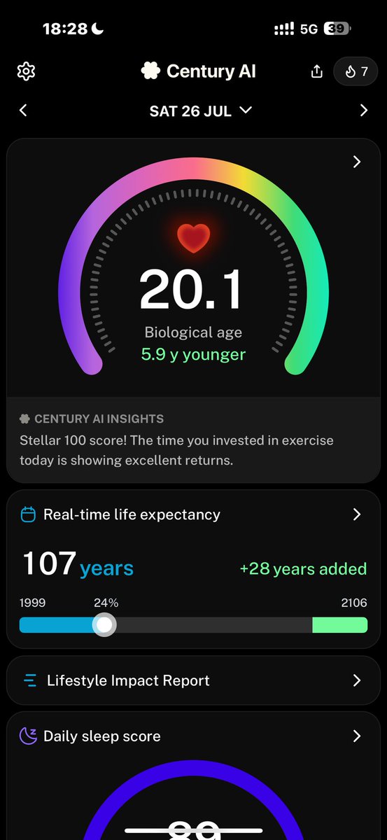 Last run pushed down biological age to almost 20!
F*ck this is addictive! 😅