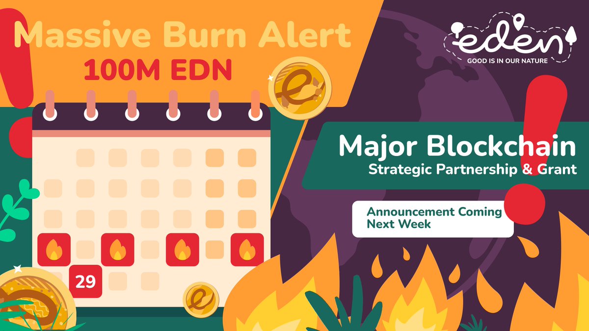 🚨 Another batch of $EDN just vanished from circulation!
4/5 🔥

📆 Calendar:
☑️ 21.07 ($16K)
☑️ 23.07 ($32.5K)
☑️ 25.07 ($47k)
☑️ 27.07 ($62k)
⬜️ 29.07

Meanwhile… something BIG is loading 👀
Can you guess who we’re partnering with?

Tx in comments👇