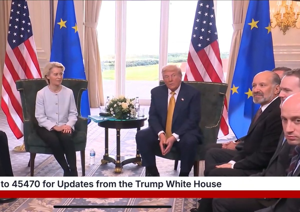 President Lutnick meets with Ursula von der Leyen through intermediary Trump.