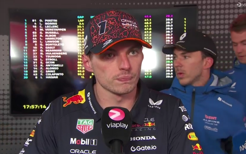 SCUDERIAFEMBOY's tweet image. max's opinion on the red flag & the delay: ''we had to go immediately. we could've gone through even the heaviest rain. it is what it is.''
''you wanted to go on track, multiple laps behind the SC.''
max: ''yes, we even discussed doing VSC so you could go a bit faster. at the…