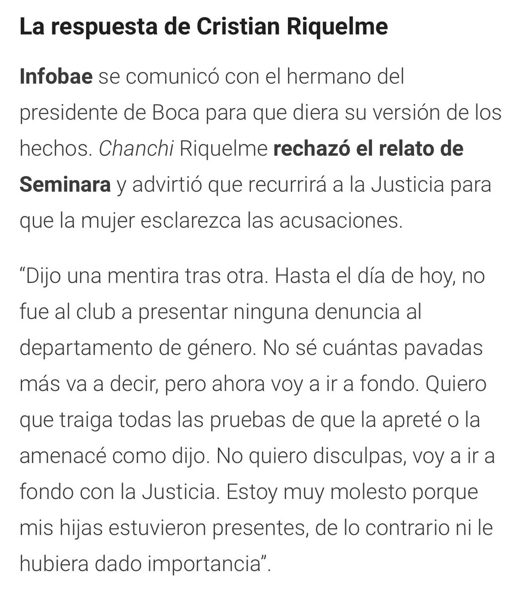 Cristoffede's tweet image. Cristian Riquelme rompió el silencio sobre el episodio con Paula Seminara en el partido ante Auckland City que derivó en una denuncia. Este fue su descargo en @infobae
