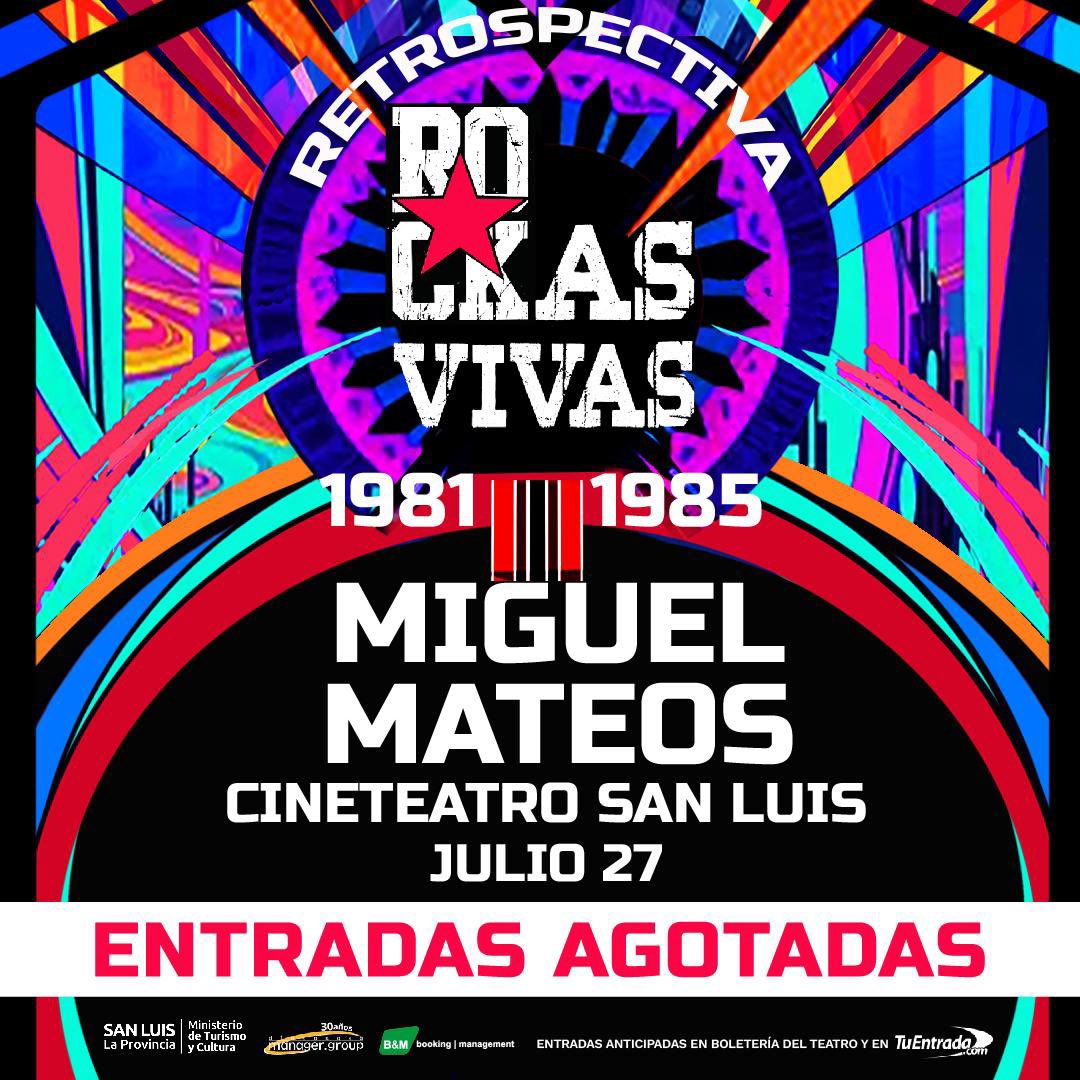 HOY la Retrospectiva 1981-1985 llega al Cineteatro San Luis y será a capacidad completa 🚀

Los espero para una gran noche con la arrolladora fuerza de las canciones hechas con fuego, sangre, sudor y lágrimas.