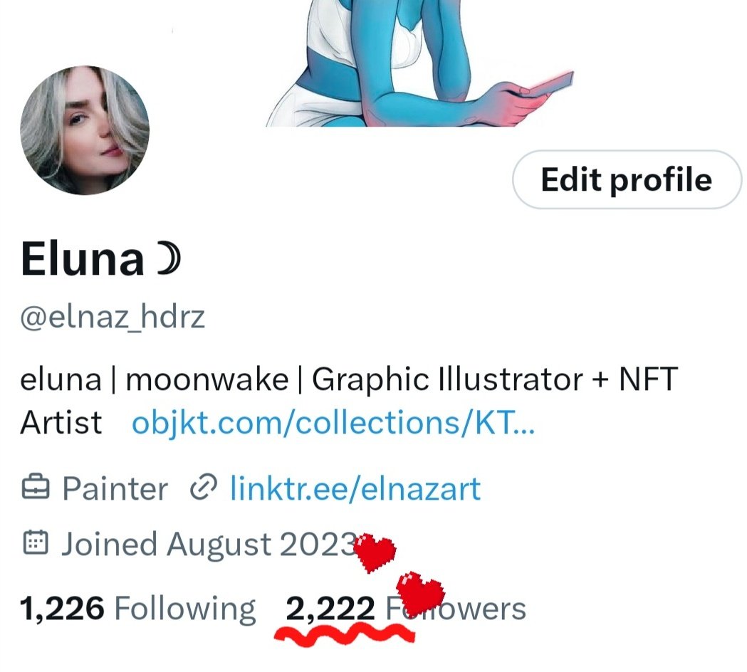 elnaz_hdrz's tweet image. angel number alert!!
2,222 cuties in this lil corner of the internet ❤️💌
Love u all🫶🏻