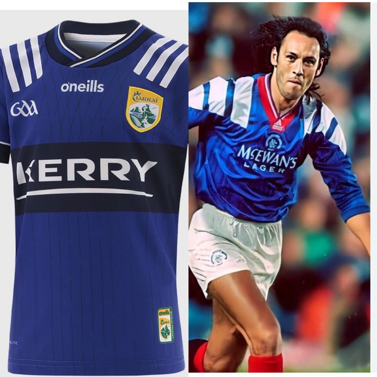 timonther6's tweet image. Fair play All Ireland Champions Kerry.
Must have taken their inspiration from Glasgow Rangers in their prime. 😜