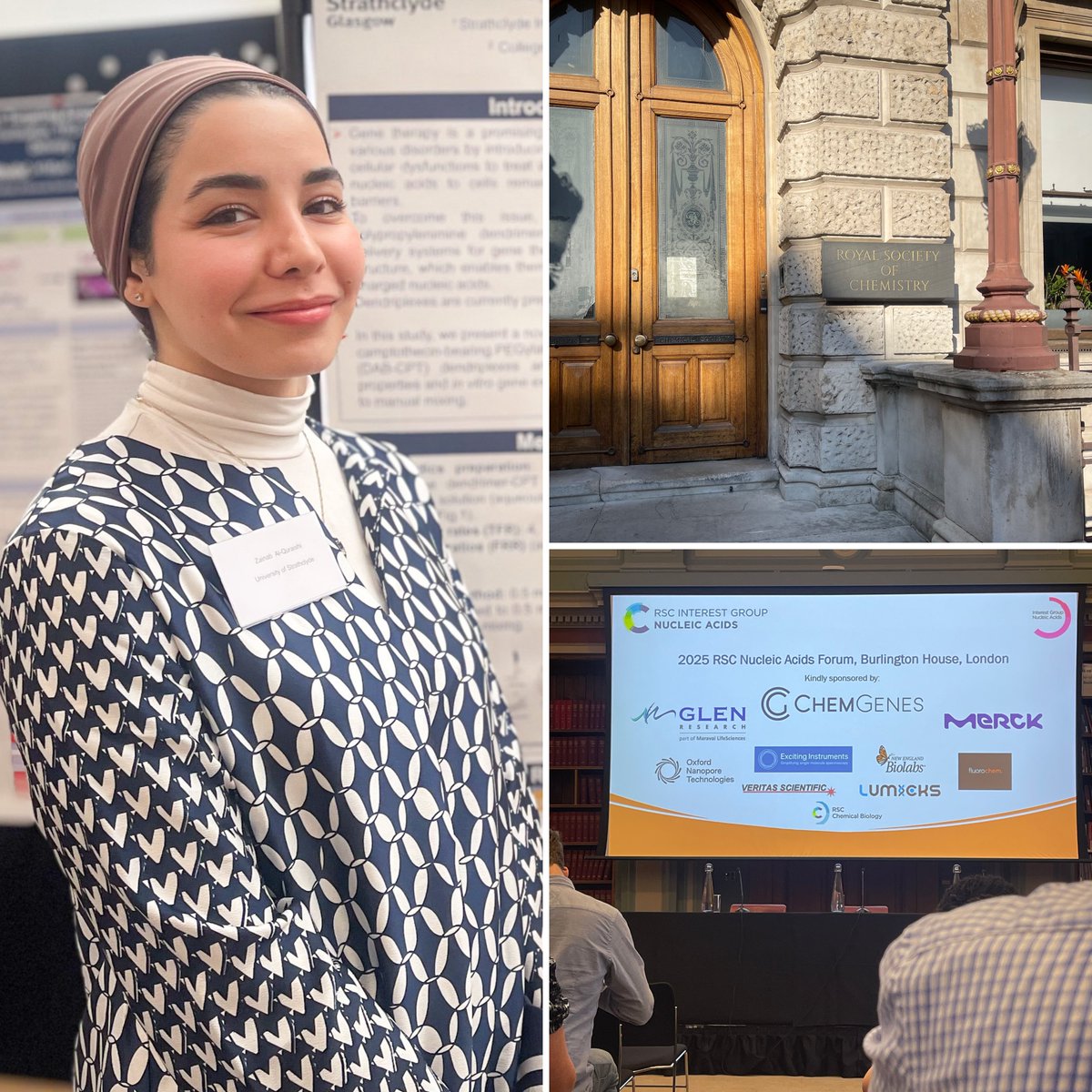 Dufes Lab (@dufeslab) on Twitter photo Zainab Al-Quraishi presented a poster on the microfluidic formulation of dendriplexes at the Royal Society of Chemistry (RSC) Nucleic Acids forum in London
#nanomedicine #research
<a href="/SIPBS_Strath/">StrathPharm&Bio</a>
<a href="/StrathScience/">Strathclyde Science</a>
<a href="/UniStrathclyde/">University of Strathclyde</a> Zainab Al-Quraishi presented a poster on the microfluidic formulation of dendriplexes at the Royal Society of Chemistry (RSC) Nucleic Acids forum in London
#nanomedicine #research
<a href="/SIPBS_Strath/">StrathPharm&Bio</a>
<a href="/StrathScience/">Strathclyde Science</a>
<a href="/UniStrathclyde/">University of Strathclyde</a>
