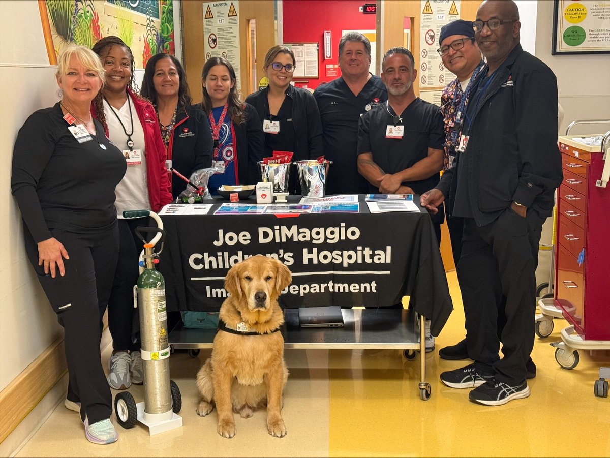 JDCHospital's tweet image. 🏥 It's MR Safety Week! Our MRI team at Joe DiMaggio Children's Hospital is dedicated to patient safety and injury prevention.
From hands-on education to live demos, we're spreading awareness throughout our hospital and beyond. A big thank you to our amazing MR team!