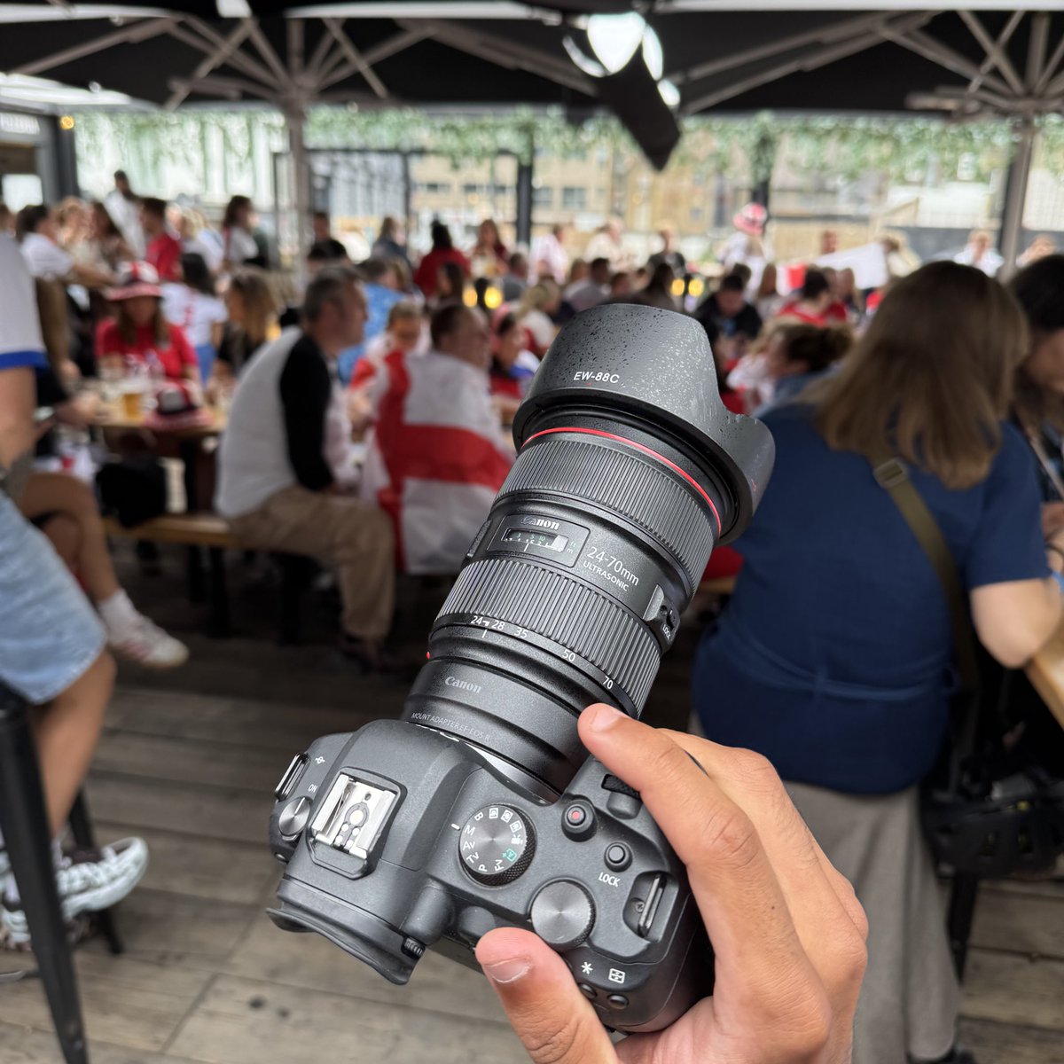 Today I’m at Boxpark Shoreditch covering the UEFA Women’s Euro Final 2025. Capturing some fan reactions.
