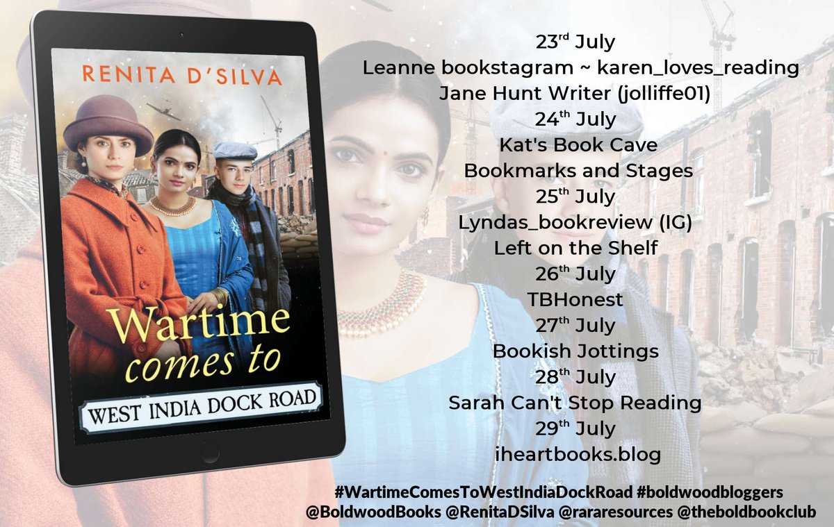 BookishJottings's tweet image. A touching saga by @RenitaDSilva, read the @BookishJottings review for #WartimeComestoWestIndiaDockRoad published by @BoldwoodBooks here: bookishjottings.com/2025/07/27/war… @rararesources #BoldwoodBloggers #Sagas #HistoricalFiction #HistoricalRomance #BookReview