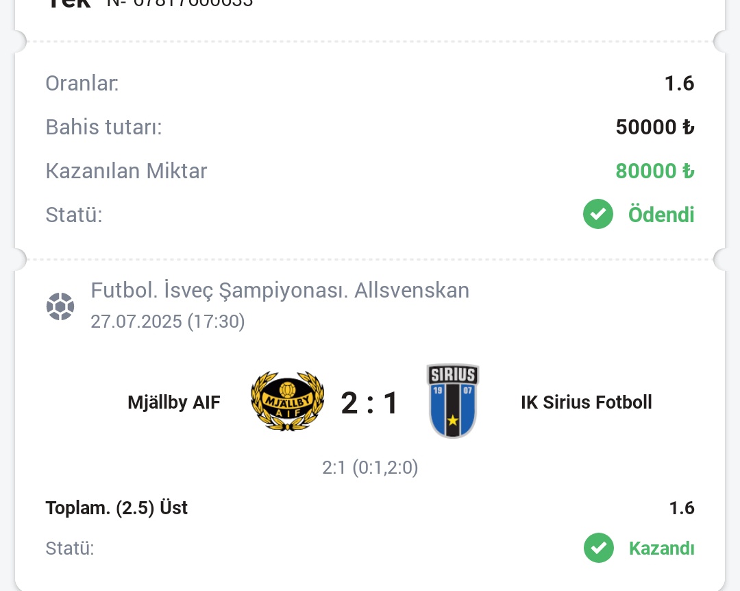 Varan - 2 🏆

50.000tl 👉🏻 80.000tl ✅✅

Net kazanç: 30.000tl 💸