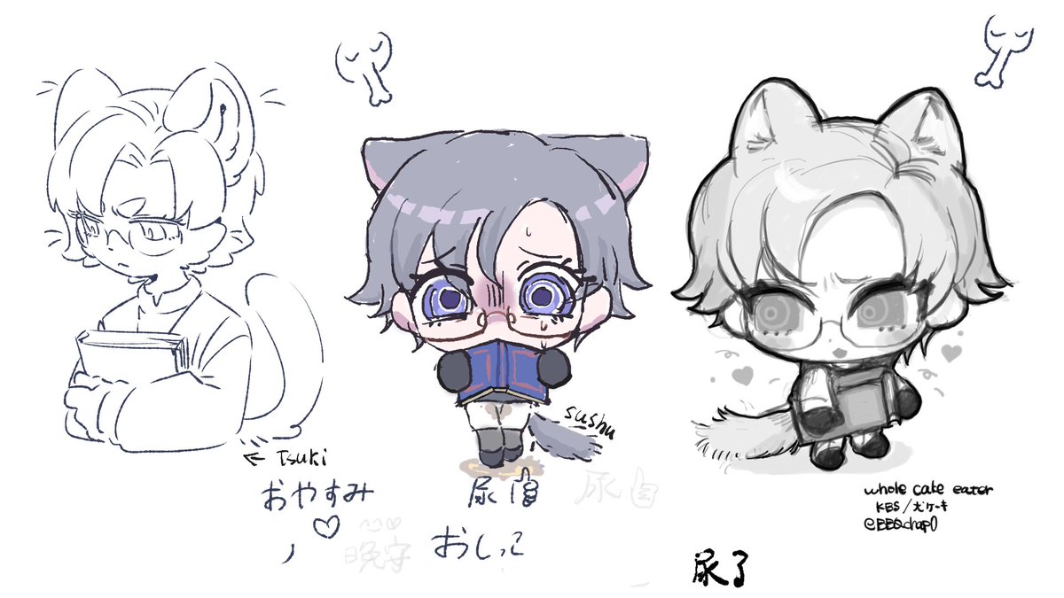 SUSUSHU666's tweet image. 和朋友一起画了小苍月！！！😍😍