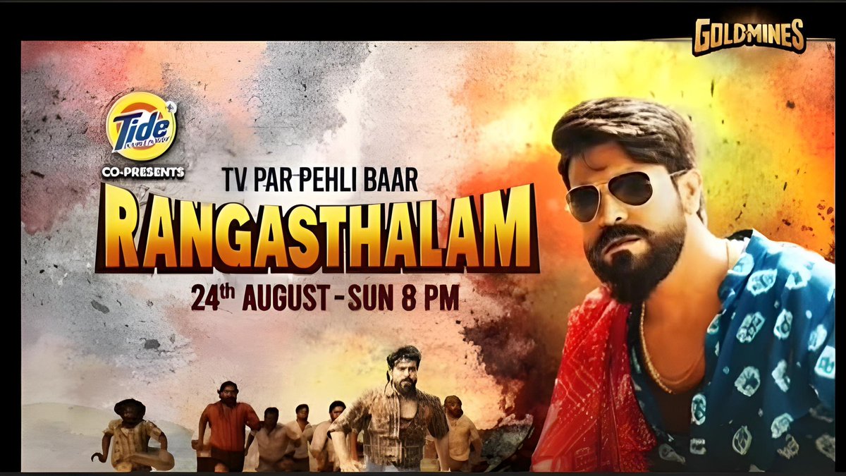 Gireesh_RCF1's tweet image. After Almost 7+ Years of it's release - Finally #Rangasthalam Hindi Version will Premier on Television on 24th August, Sunday @ 8 PM ❤️🔥
@AlwaysRamCharan's Ever Green Classic Hindi Television Premier in less than a month.