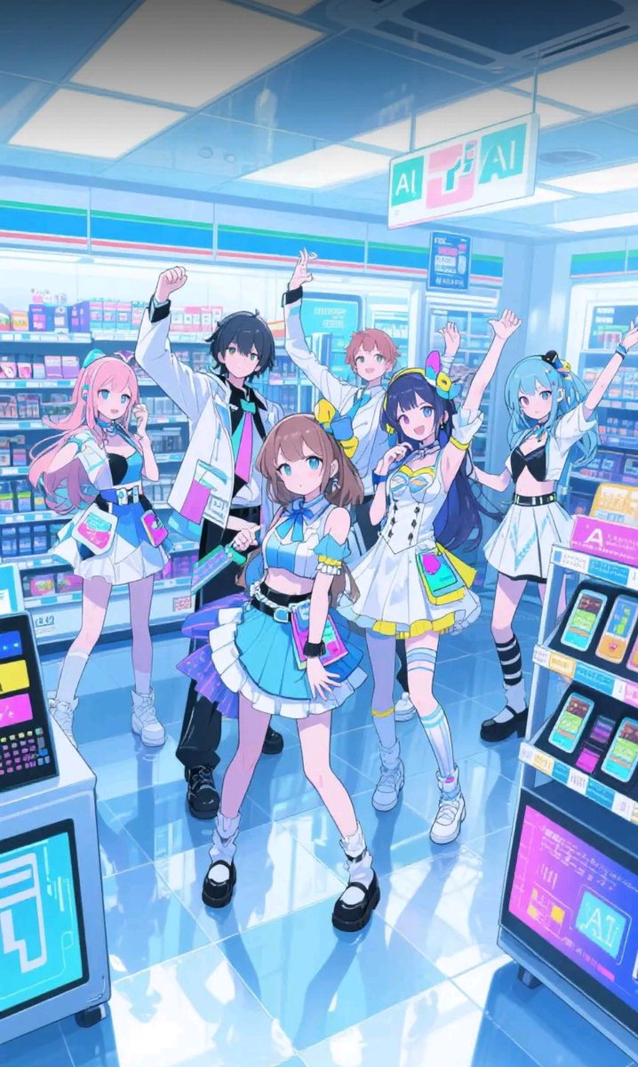 コンビニに集まる
AIアイドルグループ
#AIイラスト︎