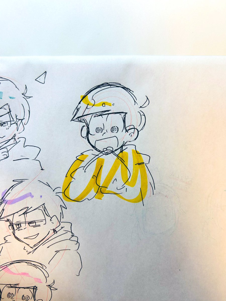 kyu_chan_ten's tweet image. 最近松熱すごい　らくがき
小学生ぶりに描いた（十四ミスったから描き直したけど