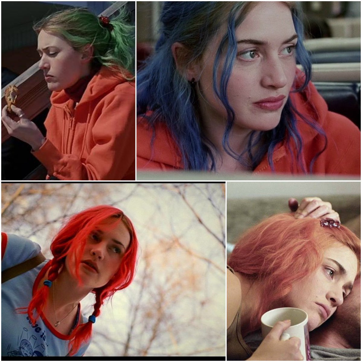 vilsonnsk1's tweet image. كليمنتاين – Eternal Sunshine of the Spotless Mind 
ألوان شعرها تتغير كل 20 دقيقة، مثل مزاجها. تحب، تكره، تبكي، ترقص، وكل هذا في مشهد واحد. تمسح ذكريات الحب… ثم ترجع تبحث عنه. لو كانت أغنية؟ كانت &quot;أنساك..! ده كلام..؟ أنساك..! يا سلام..!&quot;