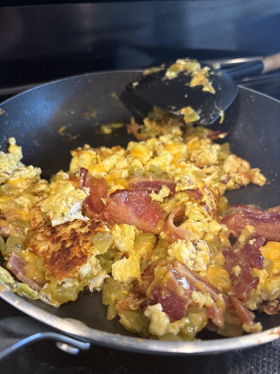 Bacon and green chili scramble anyone? I made too much, lol.