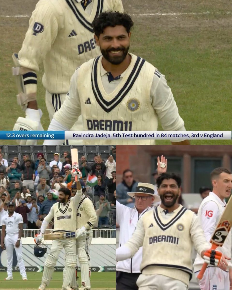 5th Test Hundred for SIR RAVINDRA JADEJA 🦁⚔️💥

<a href="/imjadeja/">Ravindrasinh jadeja</a> #ENGvsIND #Jadeja