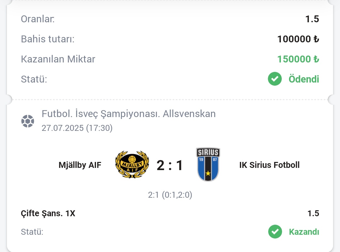 Varan - 1 🏆

100.000tl 👉🏻 150.000tl ✅✅

Net kazanç : 50.000tl 💸