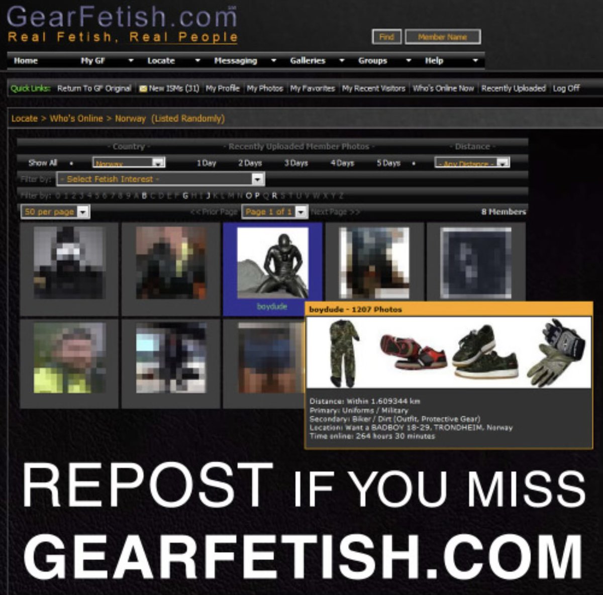 Okay guys… we need to create a site like #gearfetish again. One of my followers has to know how to create a site like that. The content we all love has become so scarce. Even a way for us to upload saved videos from xtube or what not. Comment below. Share/repost. Let’s do this!