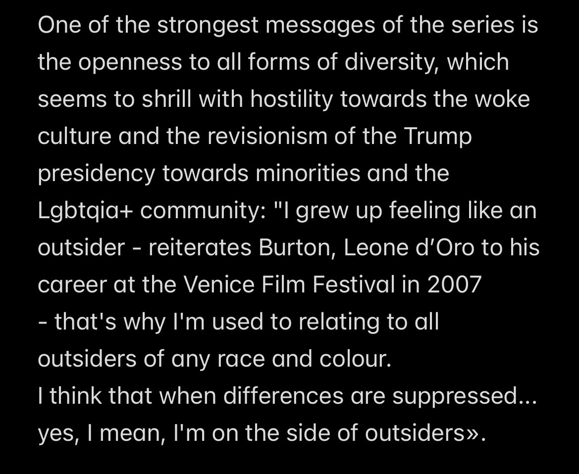astridsinclair_'s tweet image. Tim Burton on diversity