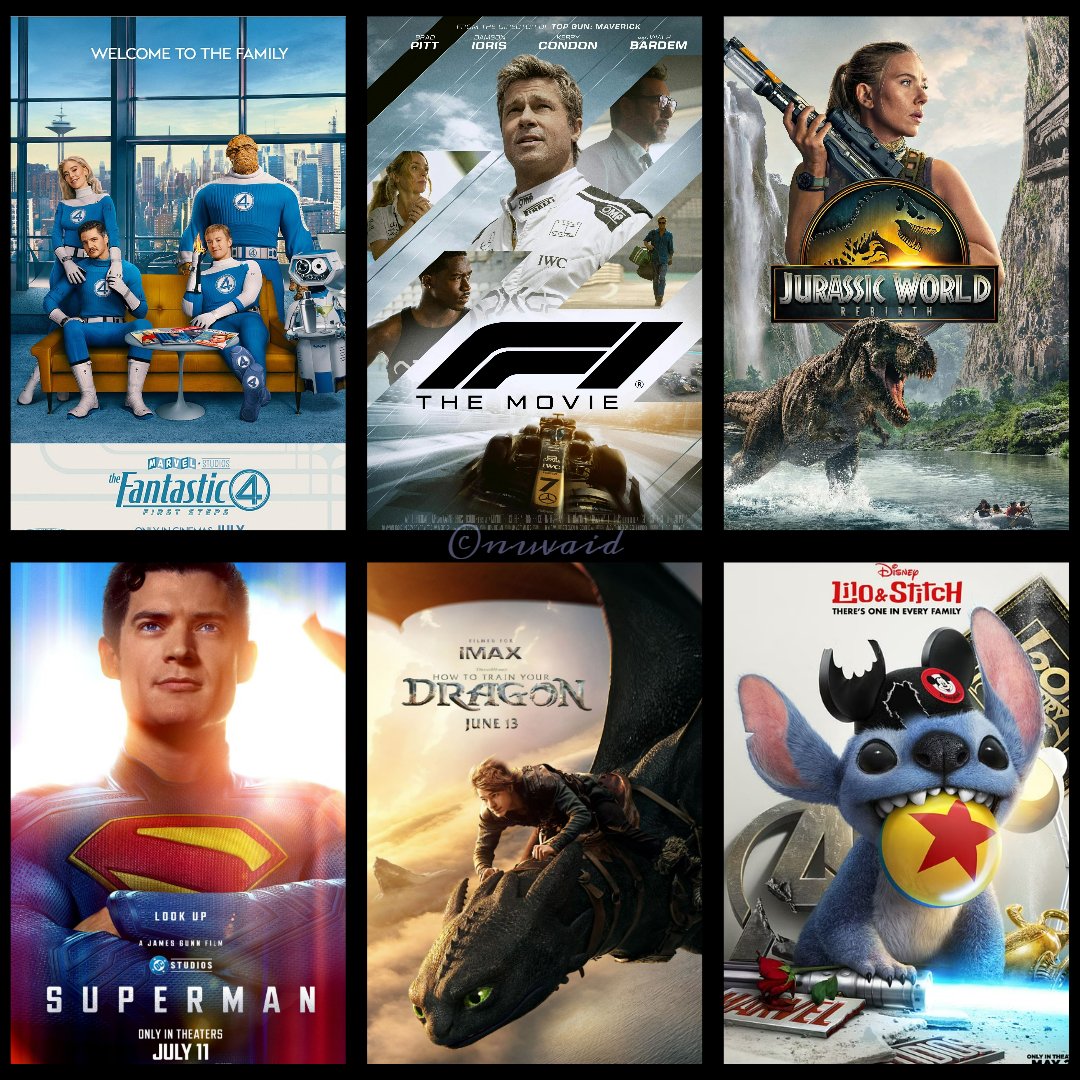 NuvaidV's tweet image. It&apos;s been a pretty extraordinary summer of blockbusters for Hollywood this year:

1. Lilo &amp;amp; Stitch - $1 Bil+ 
2. How to train your Dragon - $605 Mil
3. F1 - $500 Mil+
4. Jurassic World Rebirth - $718.50 Mil+
5. Superman - $500 Mil+
6. Fantastic Four: First Steps - $167 Mil+…