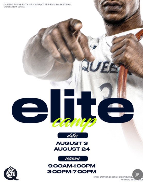 Thank you <a href="/CoachDDixon12/">𝘿𝙖𝙢𝙞𝙖𝙣 𝘿𝙞𝙭𝙤𝙣</a> for the camp invite! <a href="/queensMBB/">Queens (N.C.) Men’s Basketball</a>