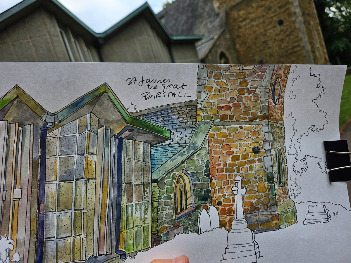 And done. If you are so inclined (few people I know are), I've taken to making videos of my process on Tiktok (saying that makes me feel old but I do try to bring some calm to the space). Someone said they thought my surname was Draws Churches 😆 St James the Great,  Birstall