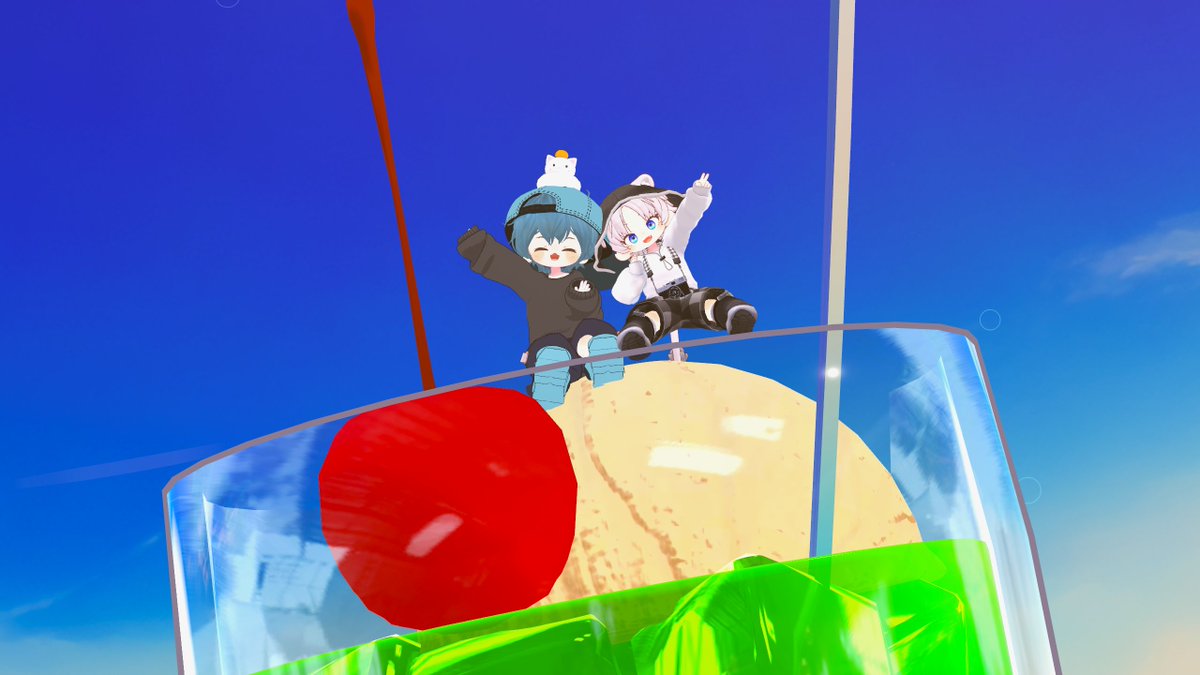 odango_vrc's tweet image. 今日のツーショット
ワールド巡りを一緒に楽しんだポトキチさん！
元気な顔を見せに来てくれたはとさん！
居心地良くて30分くらい喋ってしまったいーりすさん！
ありがとうございました！