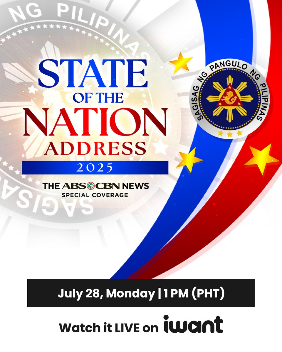 ofc_iwant's tweet image. #SONA2025: Tutukan ang ABS-CBN News Special Coverage ng ika-4 na SONA ni Pangulong Ferdinand Marcos Jr.
Panoorin LIVE sa iWant! Available worldwide.