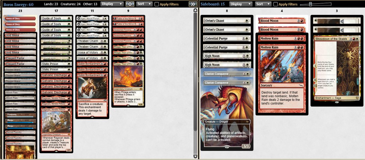 9th place Modern Challenge w/ Boros Energy

Prowess 🏆
Grixis Reanimator 🏆
Broodscale ❌
Mirror ❌
Mirror 🏆
Orzhov Blink 🏆
Song of Creation 🏆