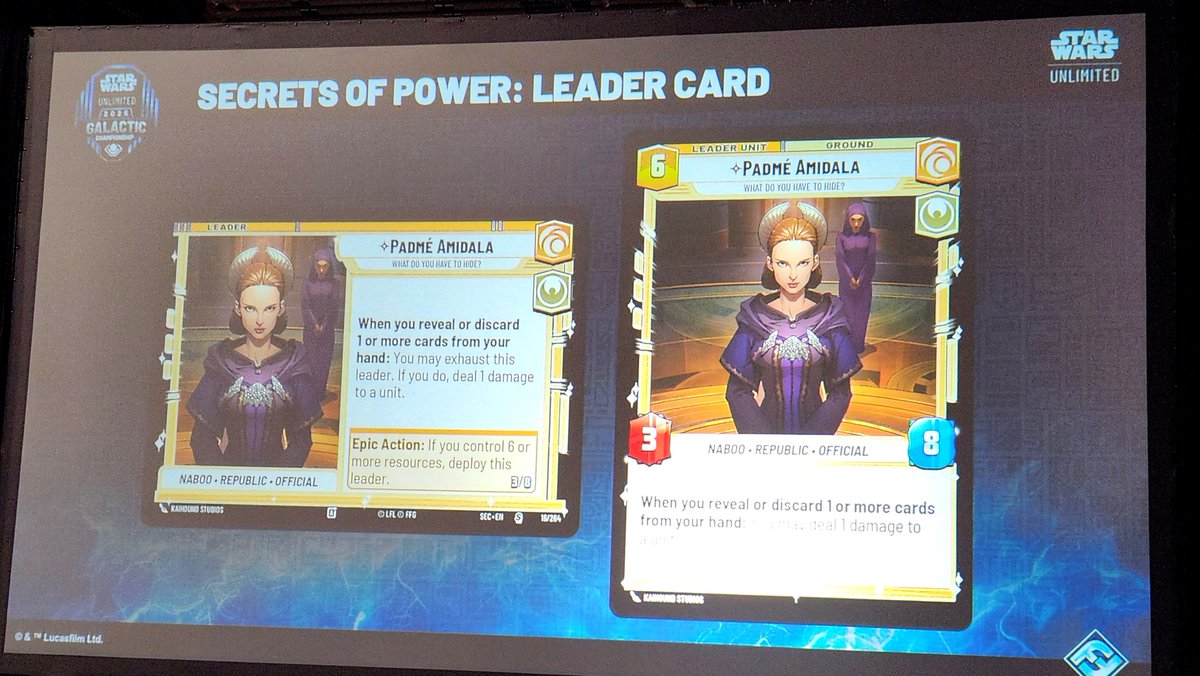 MaindeckGames's tweet image. Reveals of mechanics, spotlight deck leaders, and gamegenic accessories from Secrets of Power! #StarWarsUnlimited