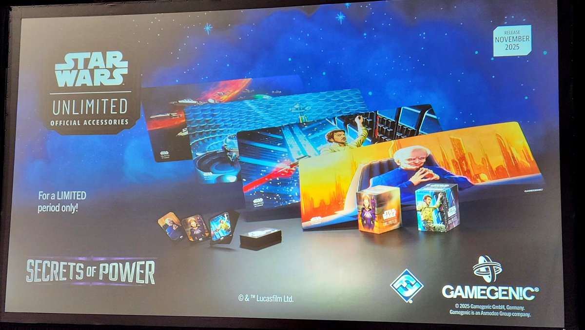 MaindeckGames's tweet image. Reveals of mechanics, spotlight deck leaders, and gamegenic accessories from Secrets of Power! #StarWarsUnlimited