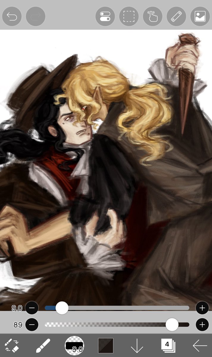 lamprocapn_s's tweet image. I lowk hate this so bad but it’s vampire rimlaine so I gotta post🥹 @1glazeArthurBSD #rimlaine #bsd