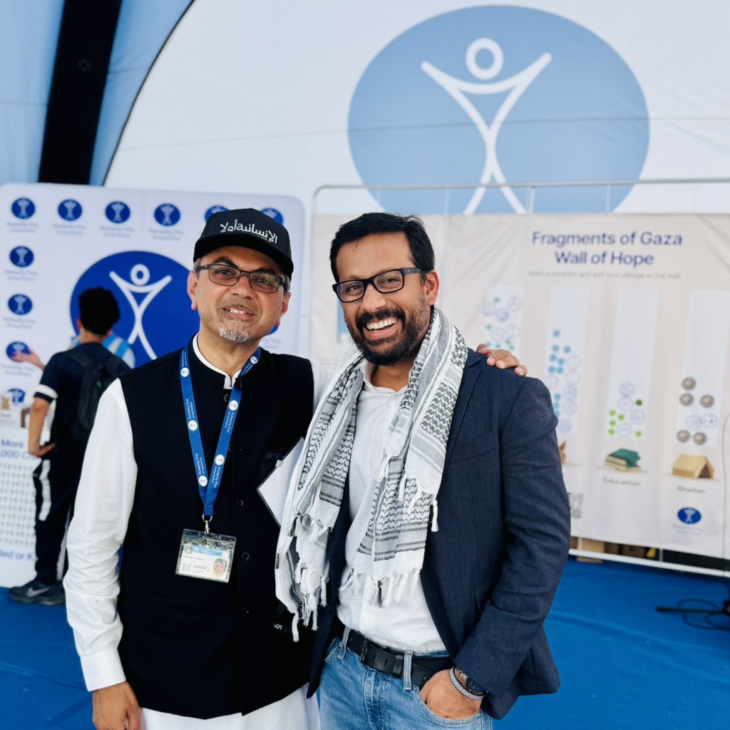 KashifMD's tweet photo. With my dear friend & colleague Dr. @Aziz_Hafiz, Chairman of @HumanityFirstUK, who is leading vital efforts to deliver medical relief & humanitarian aid to Gaza.

Deeply grateful for his tireless service in this time of immense human suffering. 

Please donate to Gaza: https://t.co/maqQHjxmyz #GazaGenocide