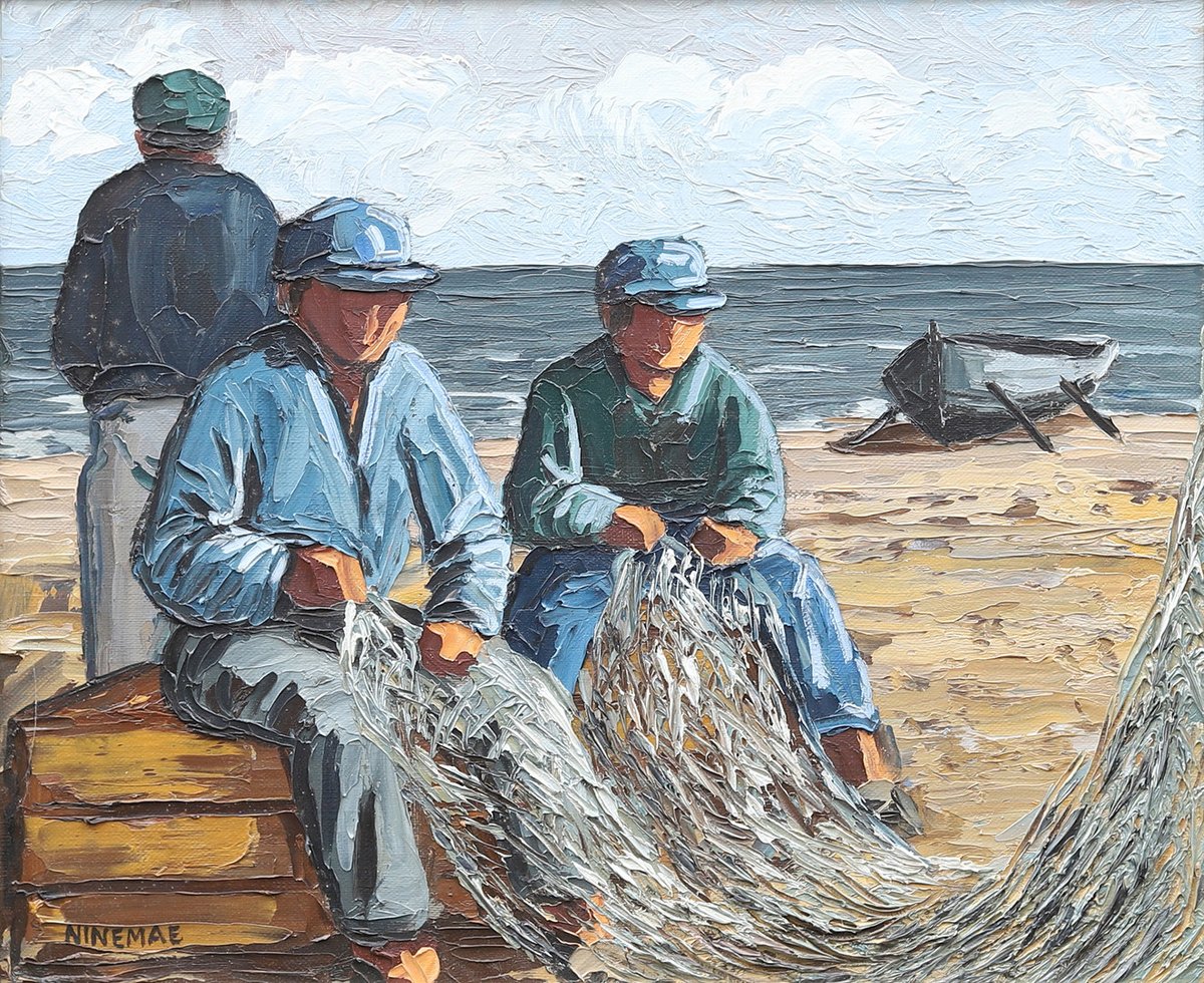 AnaLolaNeva's tweet image. Boris Ninemäe (1925-1991) 
&quot;Netting on the south coast&quot;