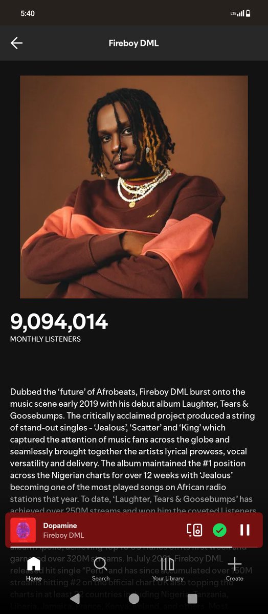 jerry_surface's tweet image. FIREBOY GAINED 25528+ LISTENERS ON SPOTIFY 💢❤️
Keep streaming #Dopamine #fireboydml