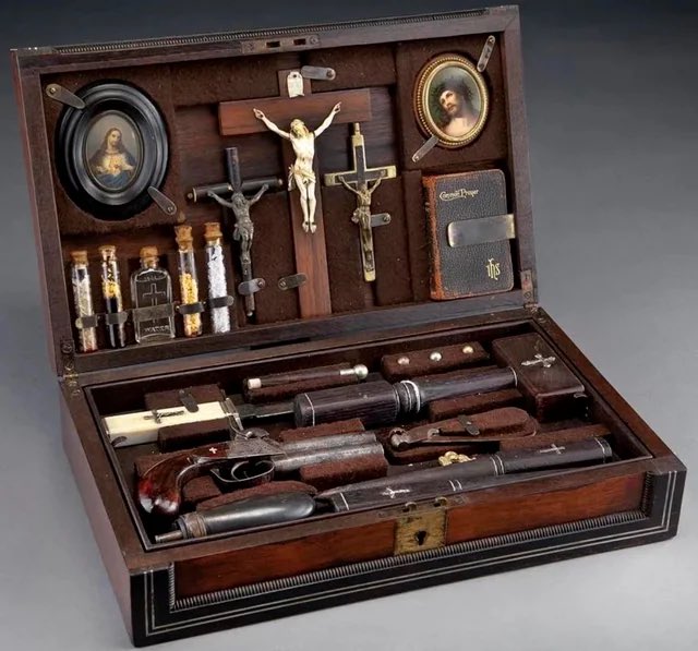 FreeIrishman7's tweet image. I feel like every catholic should have a Vampire slaying kit.
Just in case.