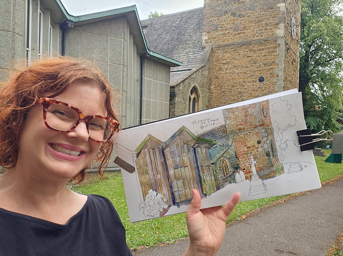 Show and tell 😀 Only saw two dog walkers in the distance today so a very peaceful one.  
hayleydrawschurches@gmail.com for any print enquiries (might make a nice wedding present) 🤗 see ko-fi.com/hayleydrawschu… and do encourage me towards your church if it's local to me 😆