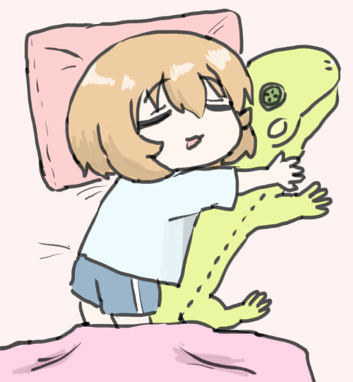 「寝小春ちゃん」|上新粉の直剣のイラスト