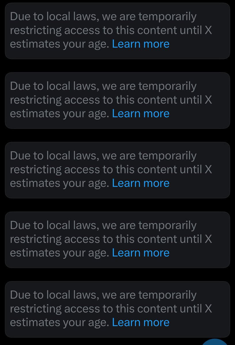 Because I’m in the UK, this is what I see on X now when attempting to read or view random political posts from my followers. There is no current way to prove my age even though X takes payment from me each month.